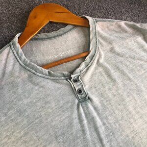 Lucky Brand Shirt Mens Large Gray Short Sleeve Venice Burnout Thermal Baja